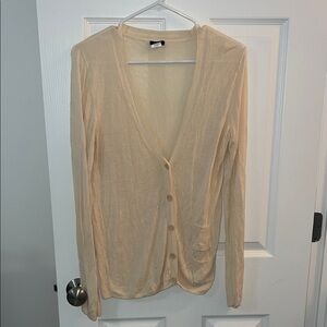 J. Crew Beige Knit Cardigan Sweater